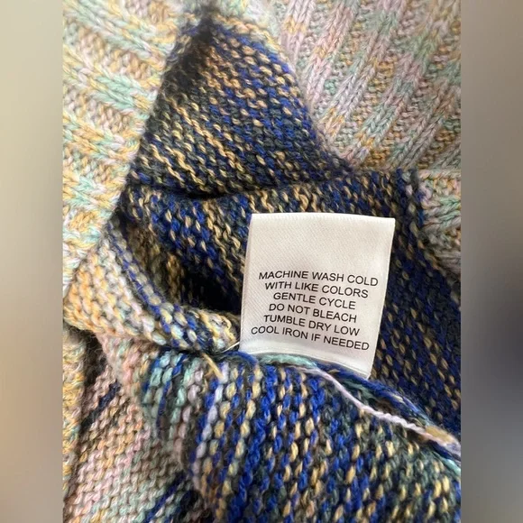 OVLA Boho Striped Hooded Knit Sweater XL Anthropologie Style - Picture 5 of 8